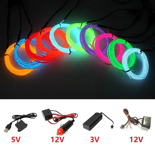 Neon Glow EL Draht 10m 5V 12V – SwissGlanzGarage Autopflege Schweiz