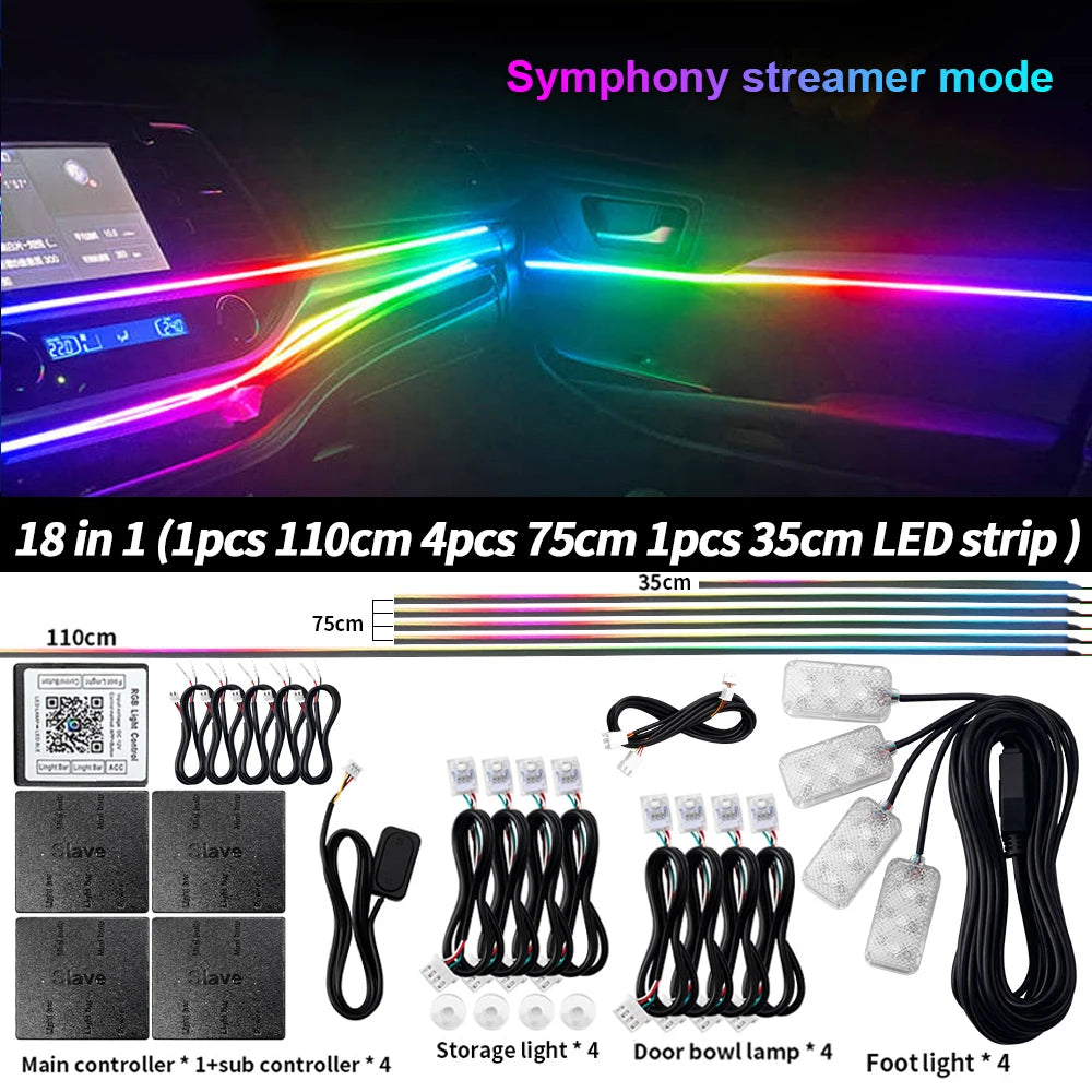 LED-Ambientebeleuchtung 6/10/14/18 in 1 RGB Streifen