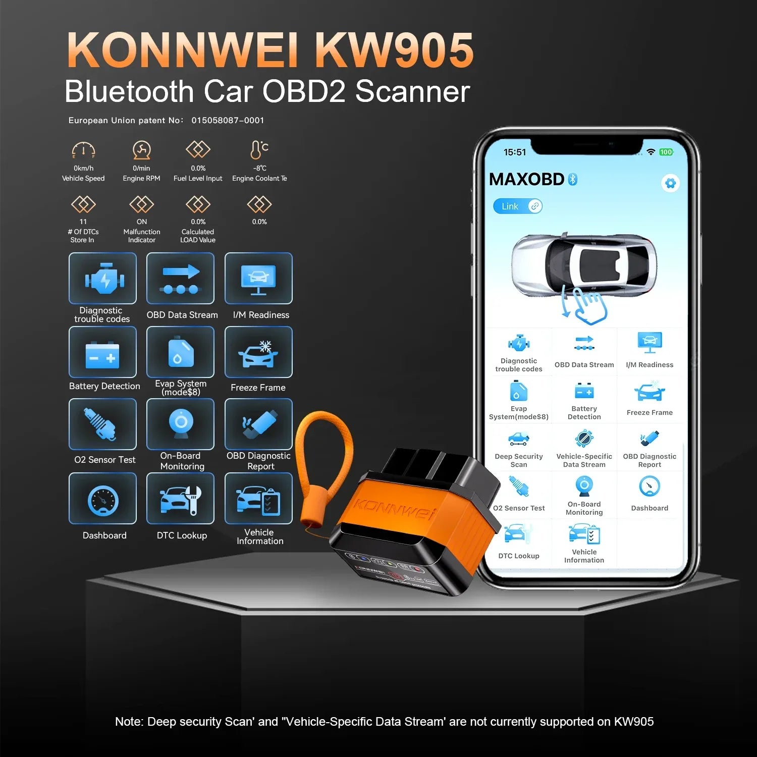 KONNWEI KW905 OBD2 Diagnosegerät Bluetooth – SwissGlanzGarage Autopflege Schweiz