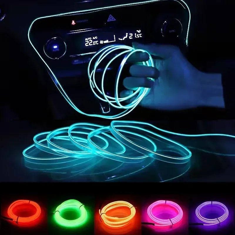 Neon LED Innenraumbeleuchtung Streifen 10m – SwissGlanzGarage Autopflege Schweiz