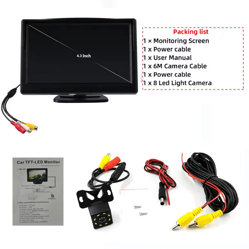 4.3 Zoll Universal Auto Monitor HD Rückfahrbild