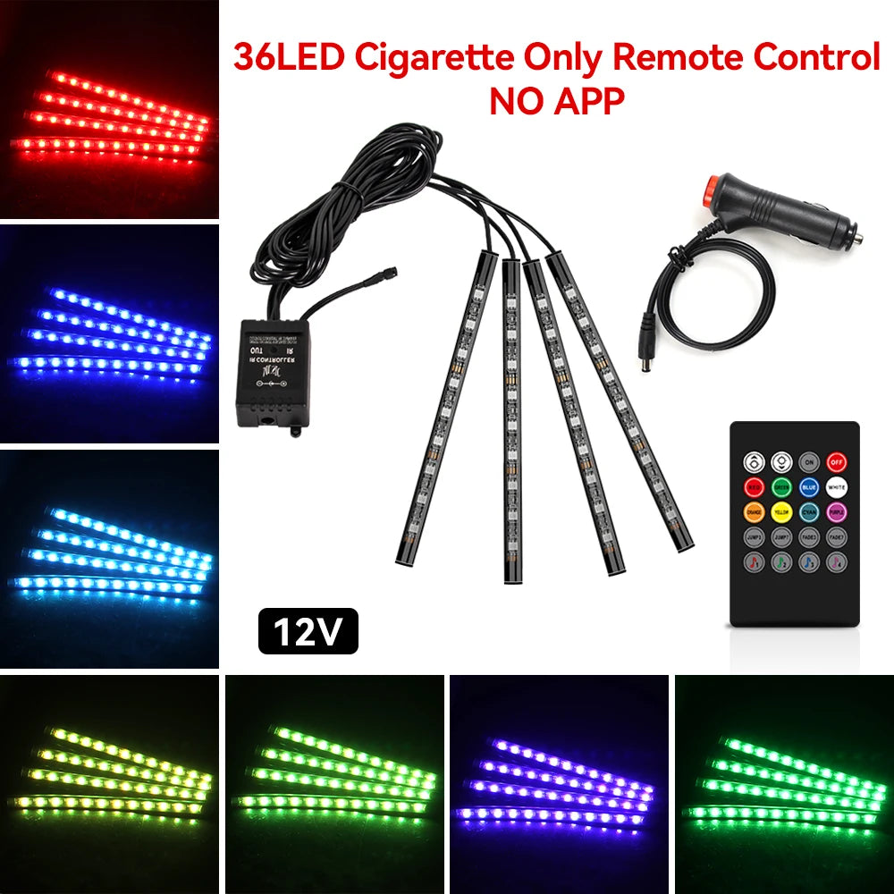 RGB Ambientebeleuchtung Auto Fussraum Set