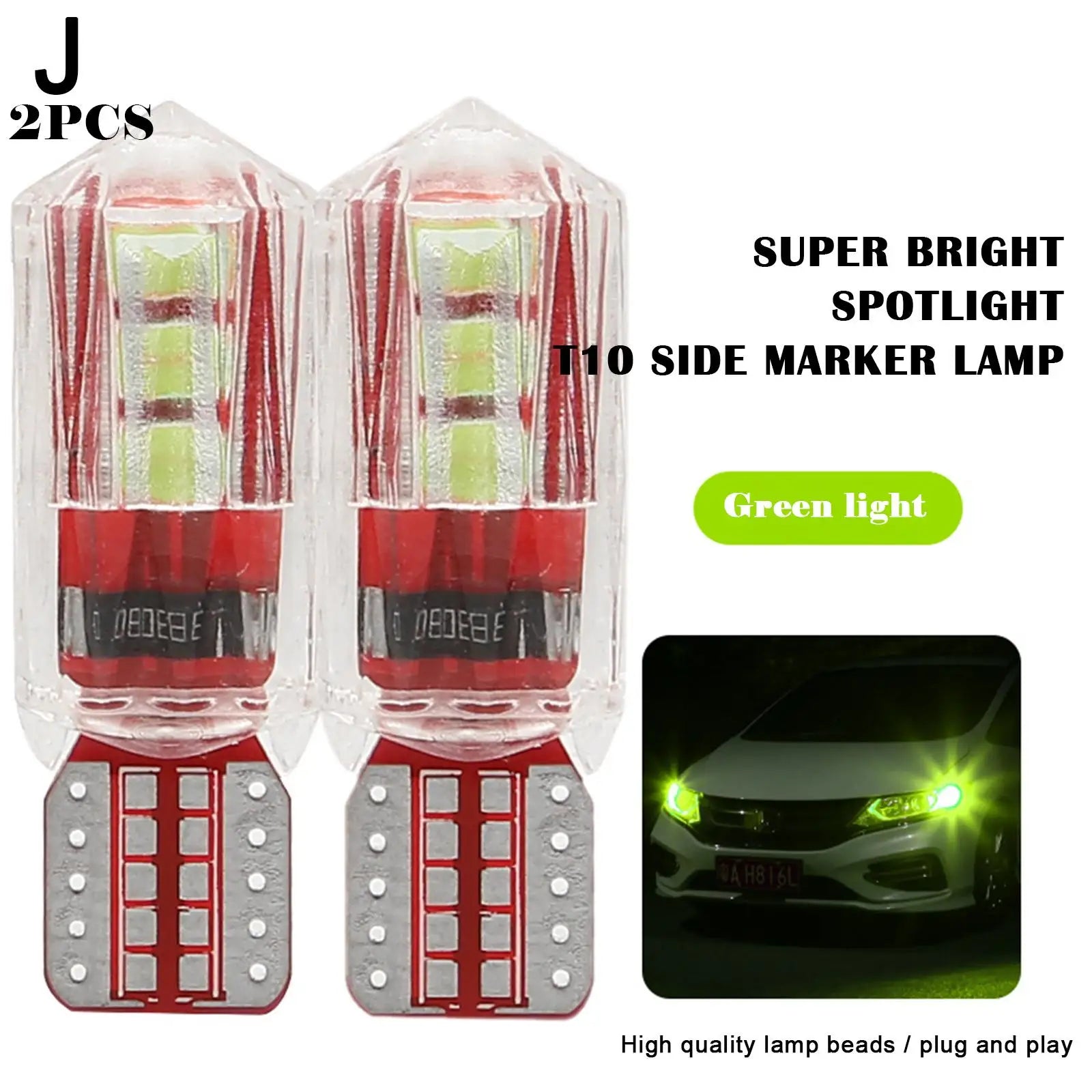 T10 LED Lampe Rot 12V 2er Set