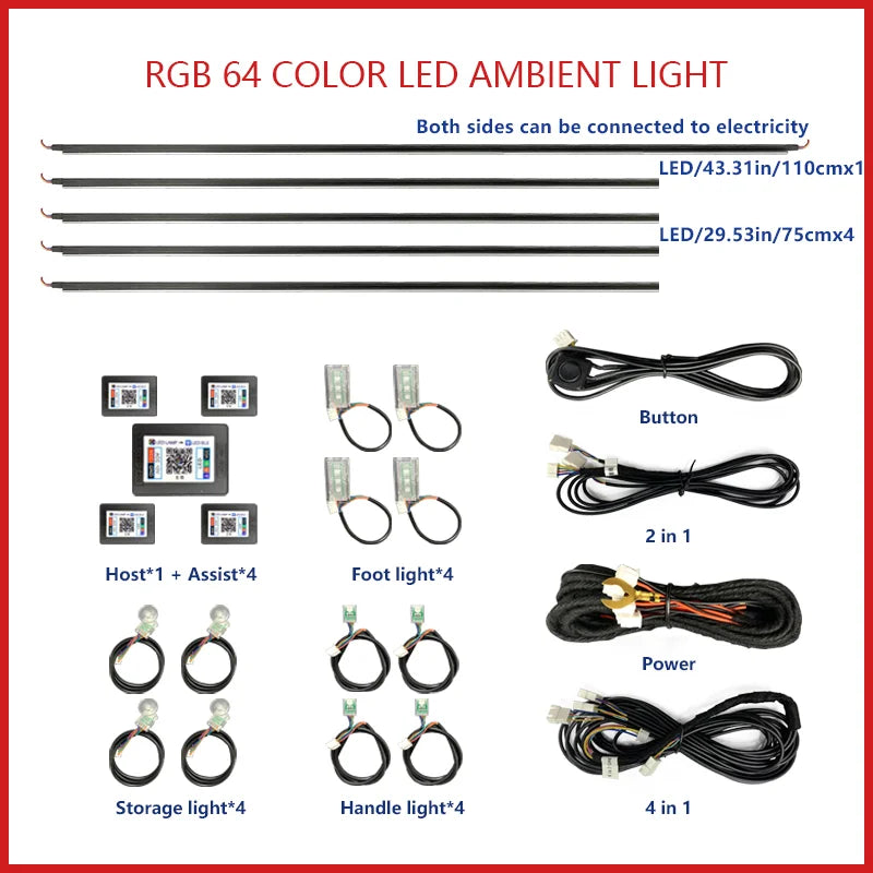 22 in 1 Auto LED Ambient Lampen Set
