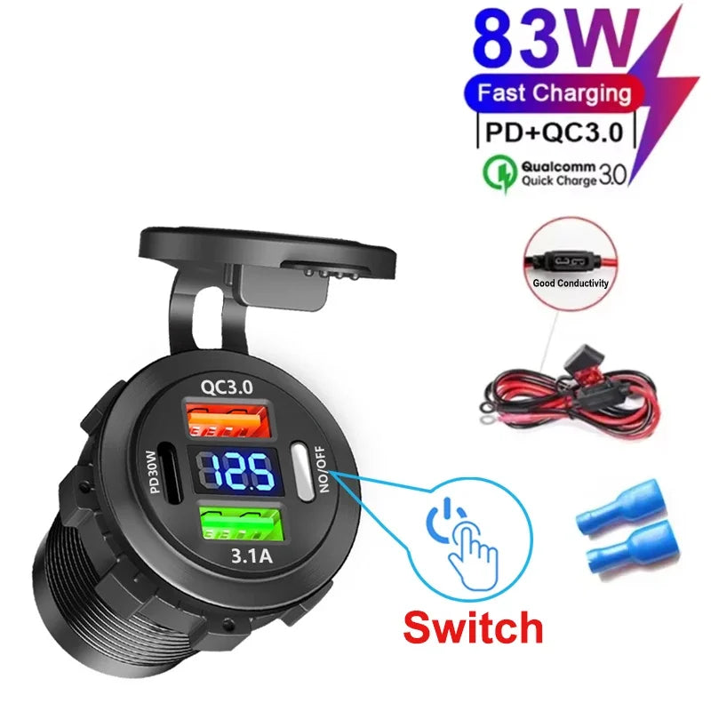 QC 3.0 PD30W Dual USB Schnellladegerät