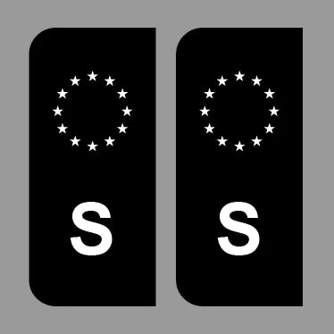 2 x Nummernschild Aufkleber Schwarz