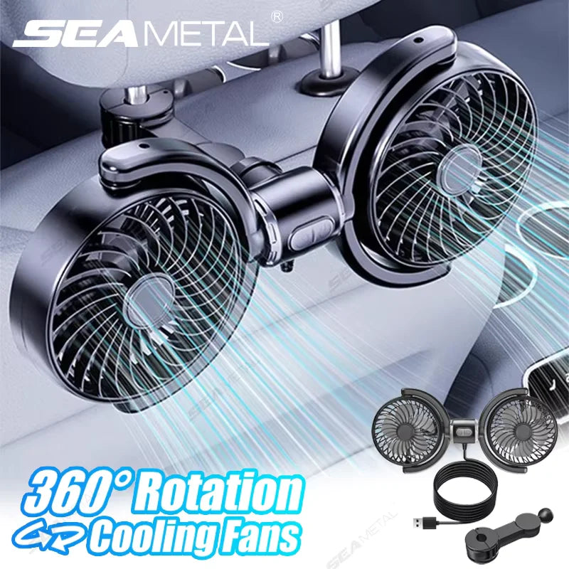 SEAMETAL USB Ventilator mit Doppelkopf