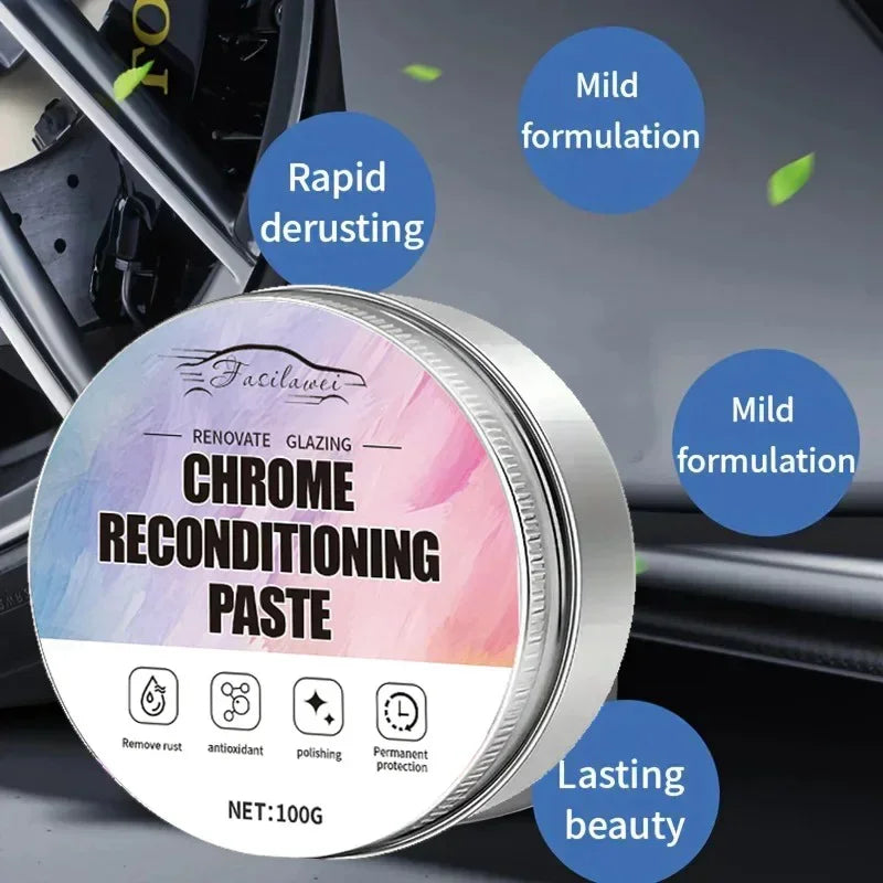 Rostfreie Chrome-Pflegemittel mit Schwamm für
