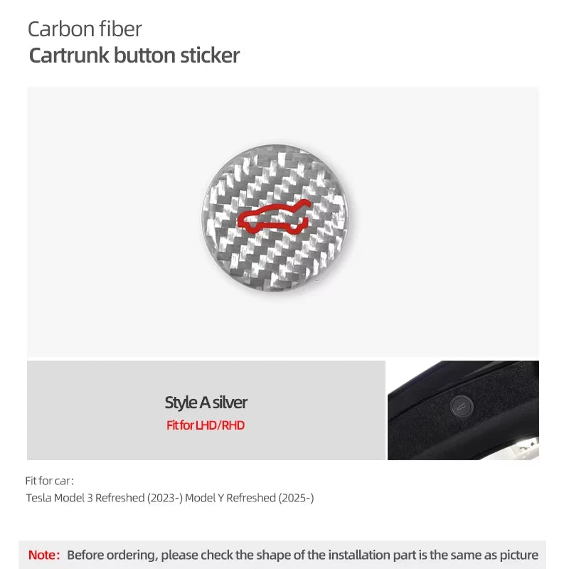 Carbon-Fiber Kofferraum-Schalterknopf für Tesla