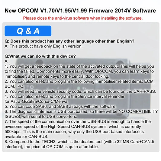 OPCOM V2014 OBD2 Diagnosegerät – SwissGlanzGarage Autopflege Schweiz