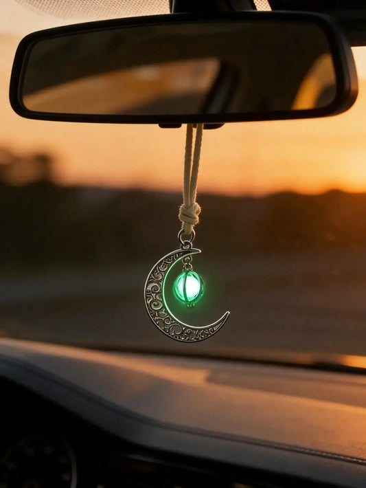 Luminous Moon Pendant Auto-Hänger Ornament – SwissGlanzGarage Autopflege Schweiz