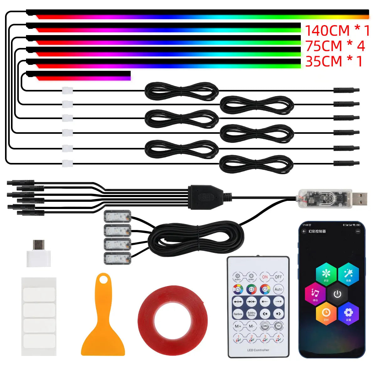 10-in-1 RGB Fussraumbeleuchtung