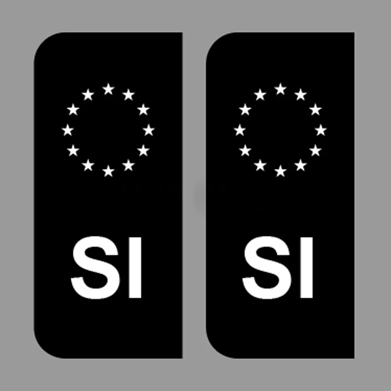 2 x Nummernschild Aufkleber Schwarz