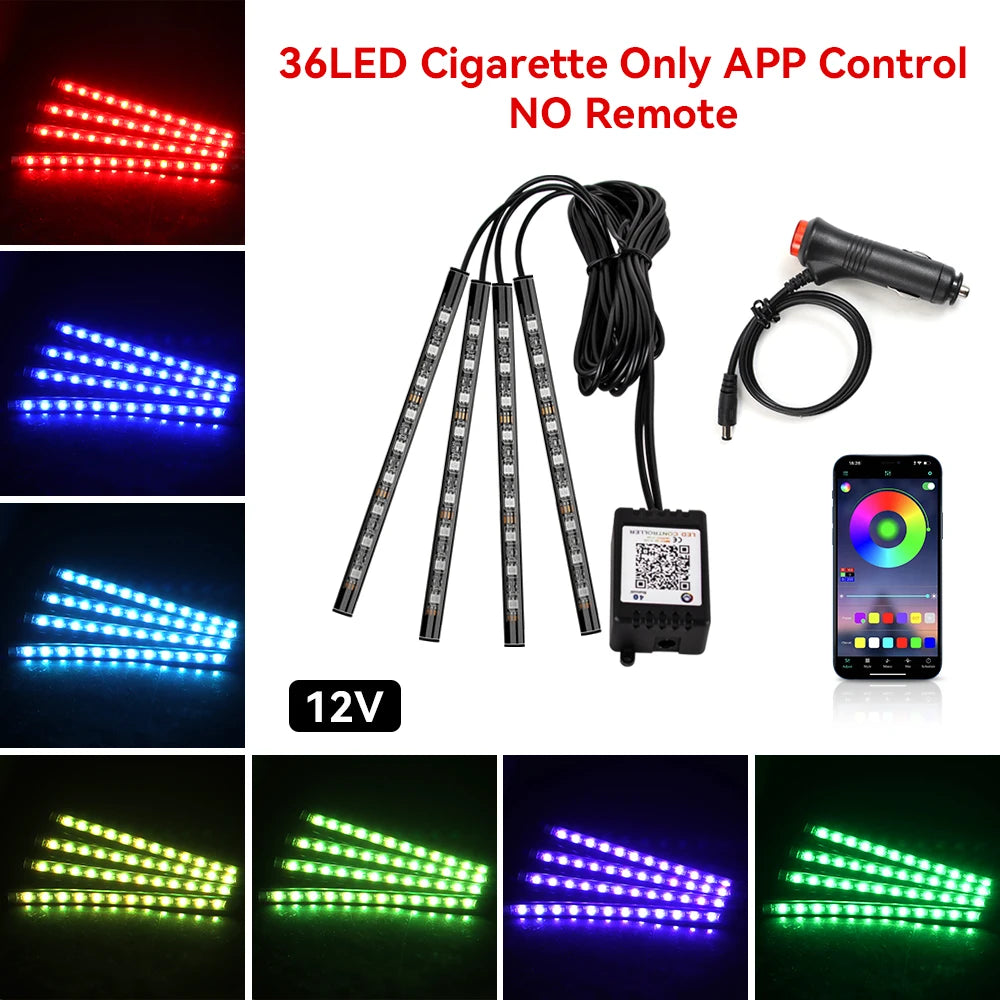 RGB Ambientebeleuchtung Auto Fussraum Set