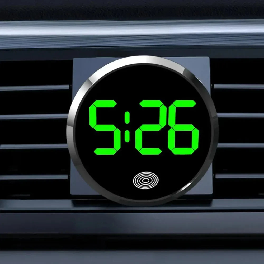 Touch-Control Auto LED Uhr – SwissGlanzGarage Autopflege Schweiz