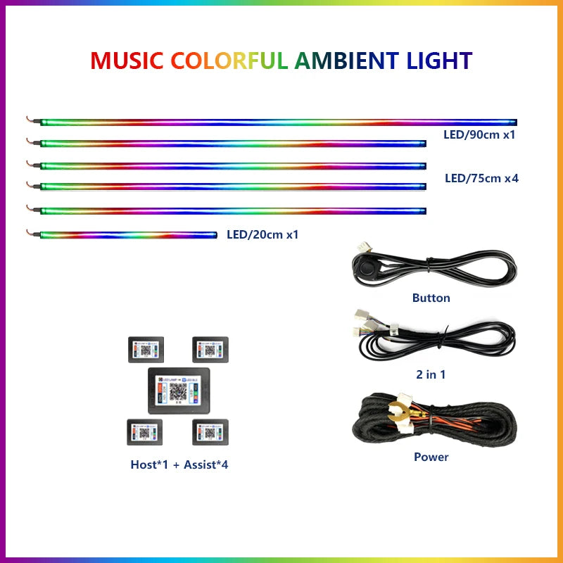 22 in 1 Auto LED Ambient Lampen Set