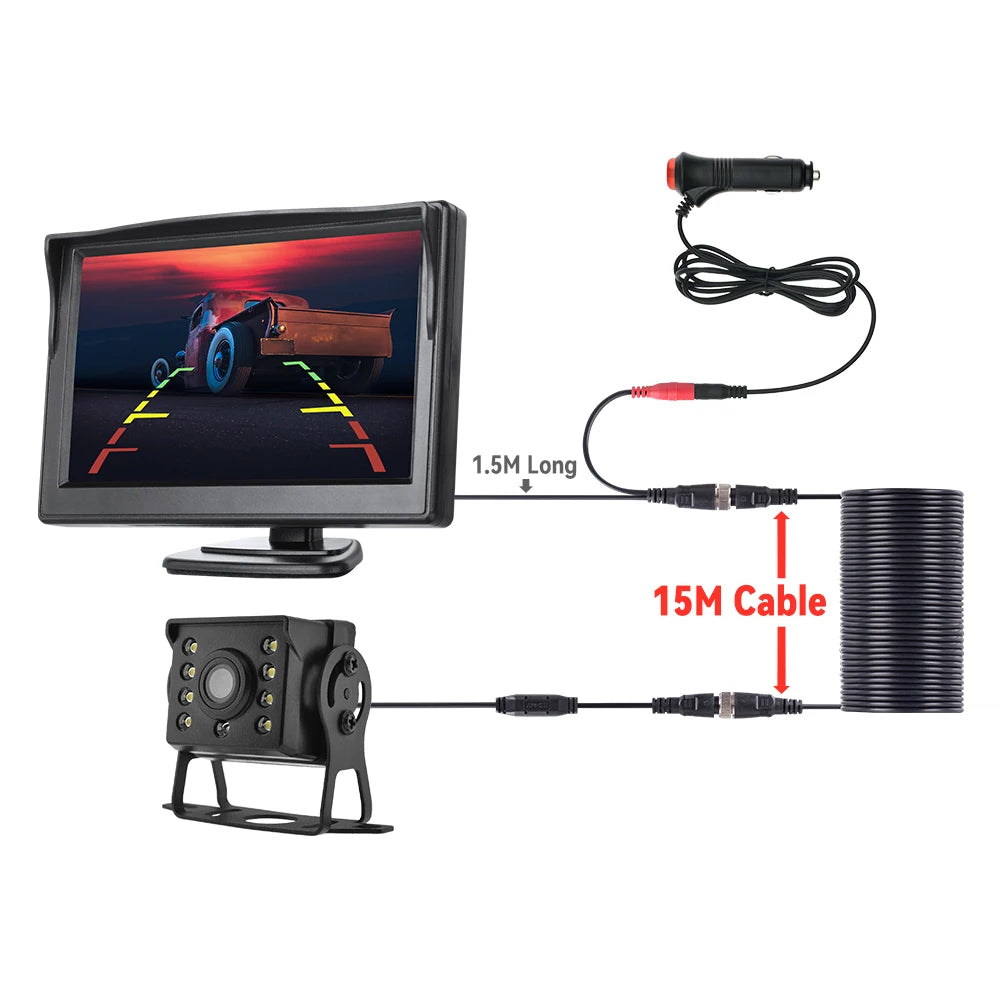 Universelle Rückfahrkamera mit 4.3/5/7 Zoll Monitor