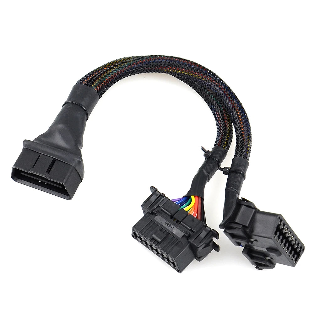 OBD2 Stecker auf Dual-Female Elbow Verlängerungskabel