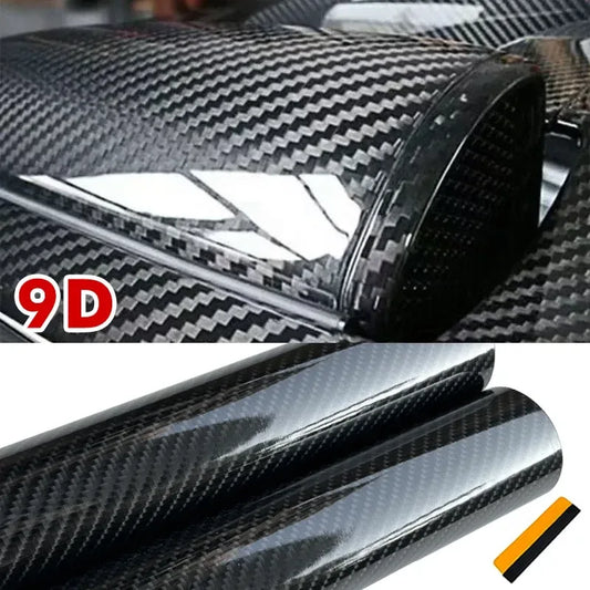 9D Carbon-Faser Auto-Aufkleber Schwarz – SwissGlanzGarage Autopflege Schweiz