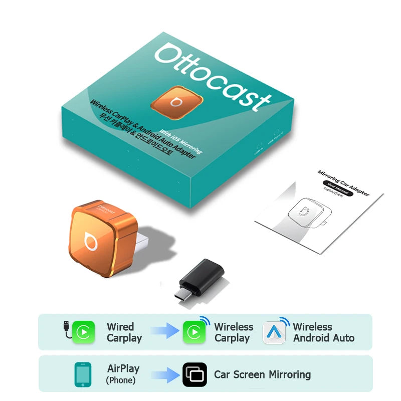 OTTOCAST MINI AIR Cube 4.0 Kabellos CarPlay Adapter
