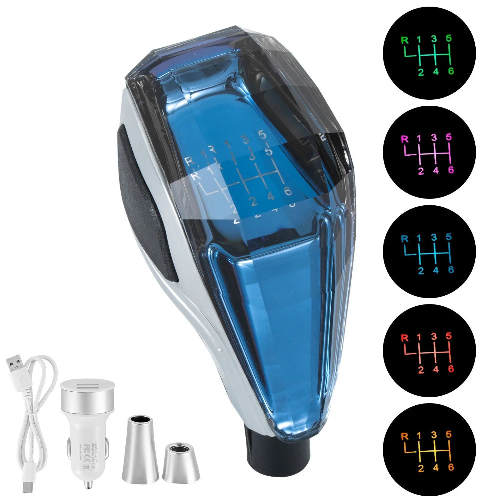 Kristall LED Schaltknauf mit RGB-Beleuchtung