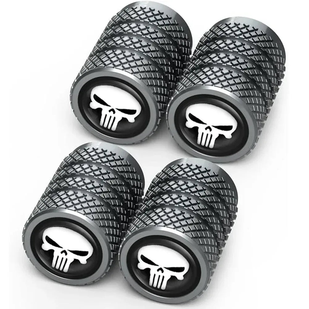 Ventilkappen Set mit Totenkopf-Design – SwissGlanzGarage Autopflege Schweiz