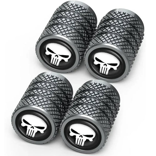Ventilkappen Set mit Totenkopf-Design – SwissGlanzGarage Autopflege Schweiz