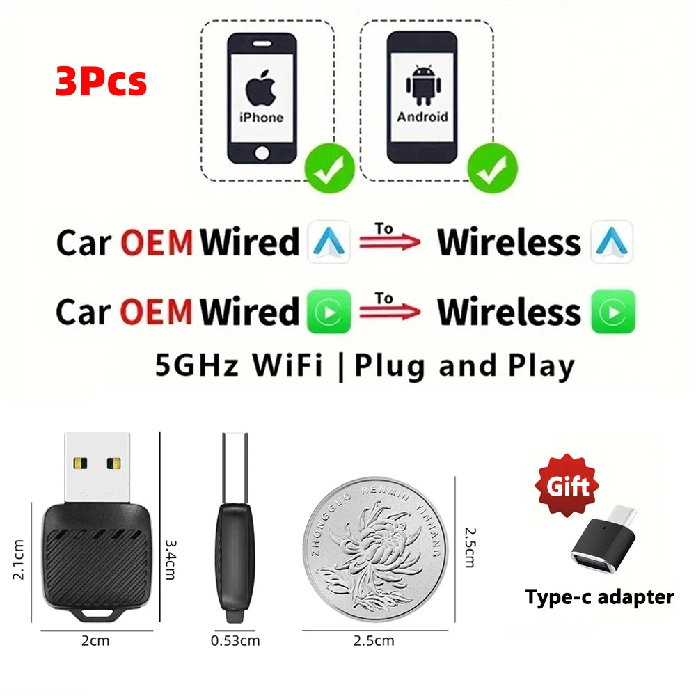 2in1 Kabellos CarPlay Dongle
