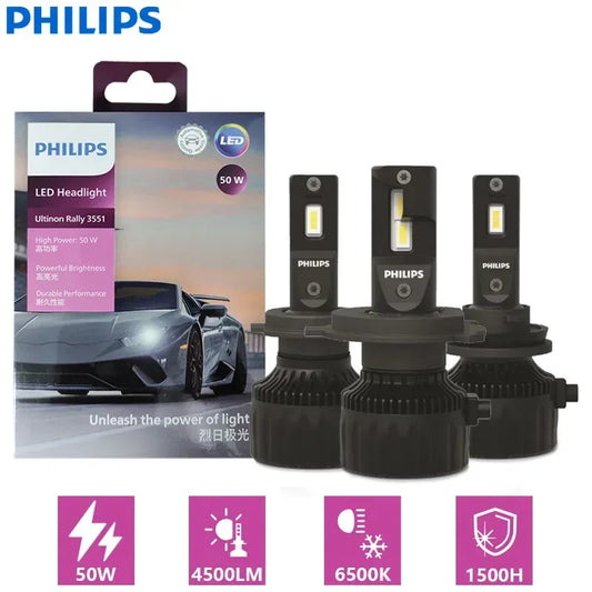 Philips Ultinon Rally 3551 LED H4 H7 H11 HB3 HB4 – SwissGlanzGarage Autopflege Schweiz