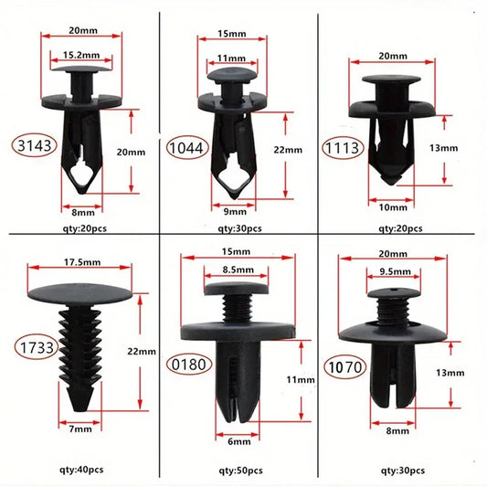 Auto-Kunststoff-Clip Set 6 Grössen – SwissGlanzGarage Autopflege Schweiz