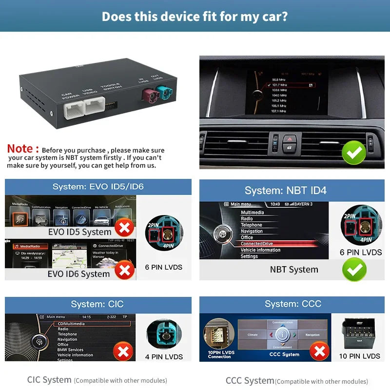 Kabelloser CarPlay Adapter für BMW NBT CIC