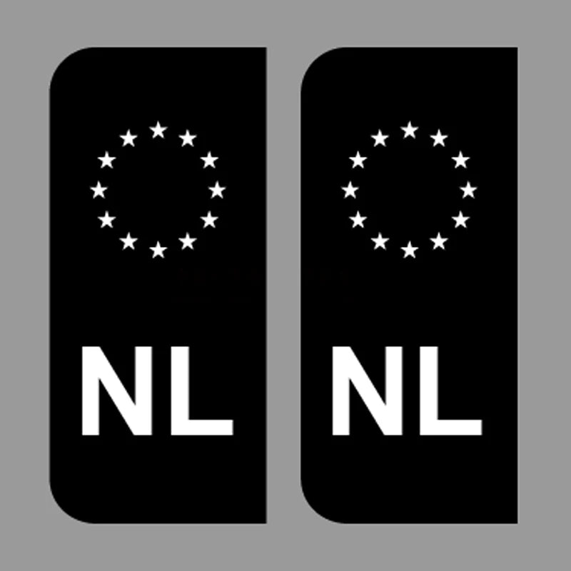 2 x Nummernschild Aufkleber Schwarz