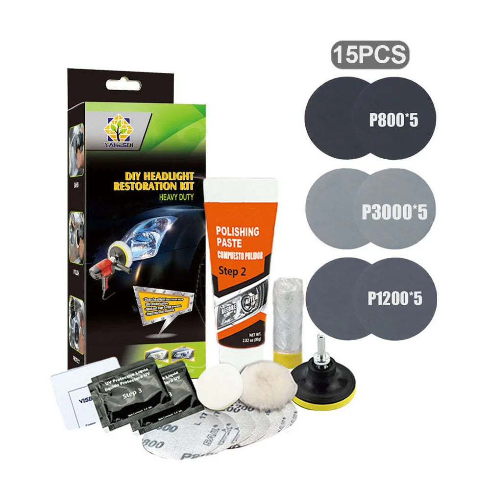 Scheinwerfer-Restaurierungs-Set mit Politur