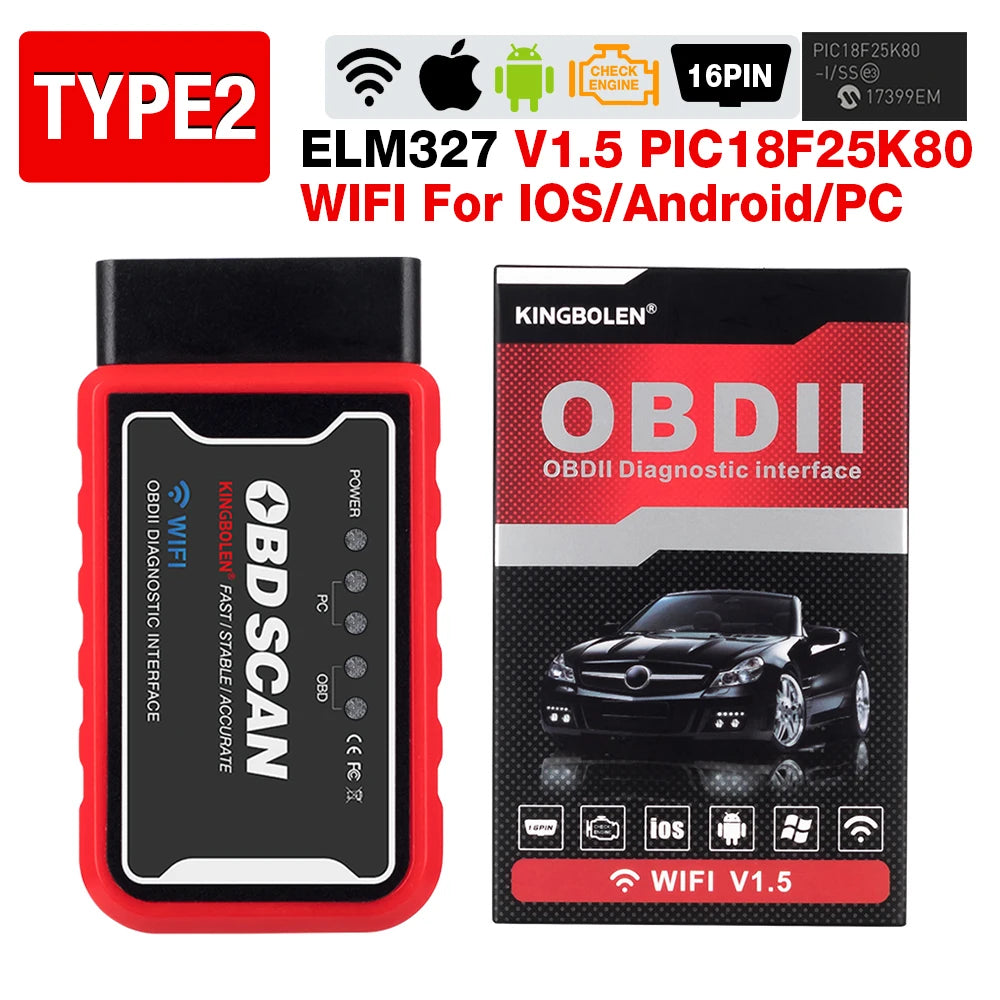 KINGBOLEN ELM327 V1.5 OBD2 Code Reader