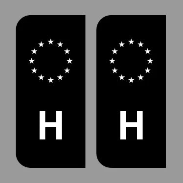 2 x Nummernschild Aufkleber Schwarz