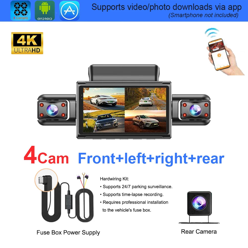 4K 4CH Dashcam mit APP und Nachtsicht