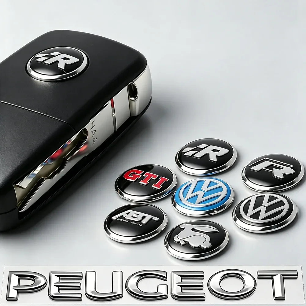 Aluminium-Logo-Aufkleber Set 5/14mm – SwissGlanzGarage Autopflege Schweiz