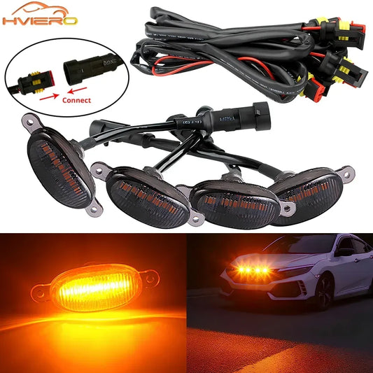 4X Auto-Grillbeleuchtung Gelb LED – SwissGlanzGarage Autopflege Schweiz