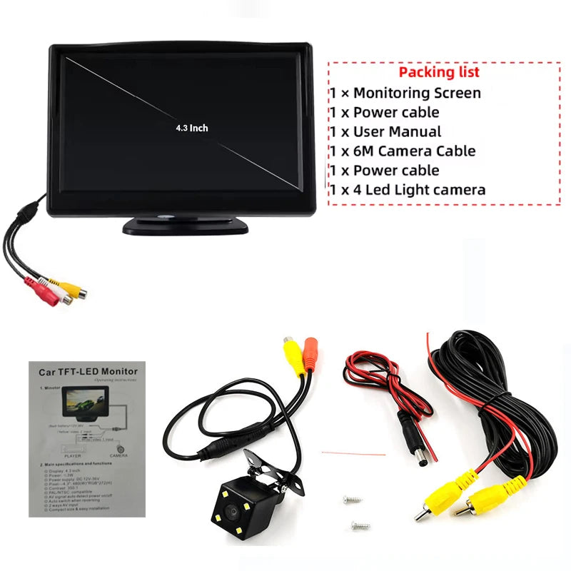 4.3 Zoll Universal Auto Monitor HD Rückfahrbild