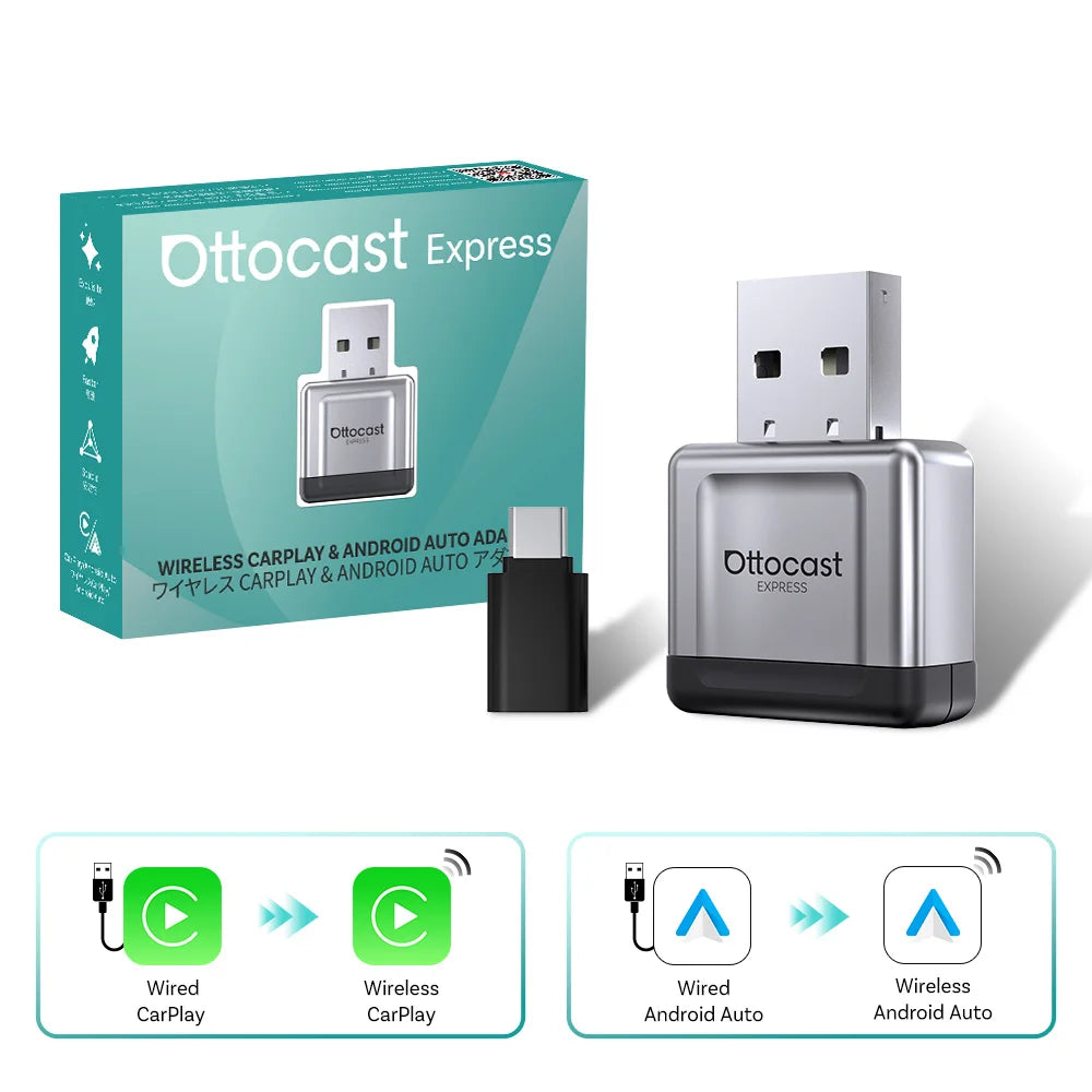 Ottocast Play2Video Ultra Kabellos CarPlay Adapter