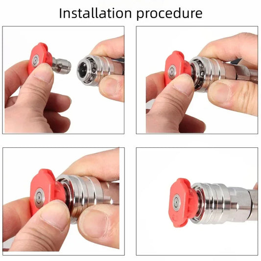 Hochdruckreinigungs-Gun Adapter Edelstahl 1/4in – SwissGlanzGarage Autopflege Schweiz