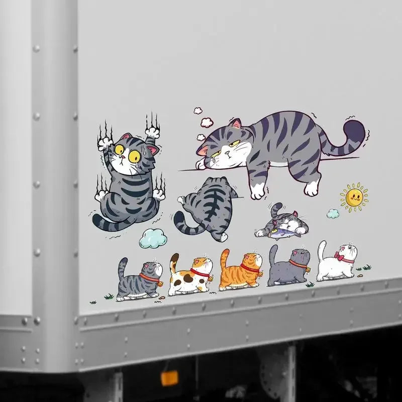 Lustige Auto-Katzen-Aufkleber Set – SwissGlanzGarage Autopflege Schweiz