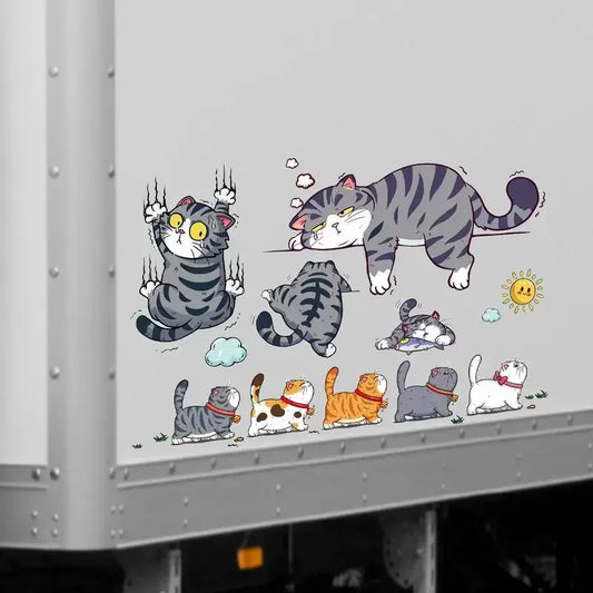 Lustige Auto-Katzen-Aufkleber Set – SwissGlanzGarage Autopflege Schweiz