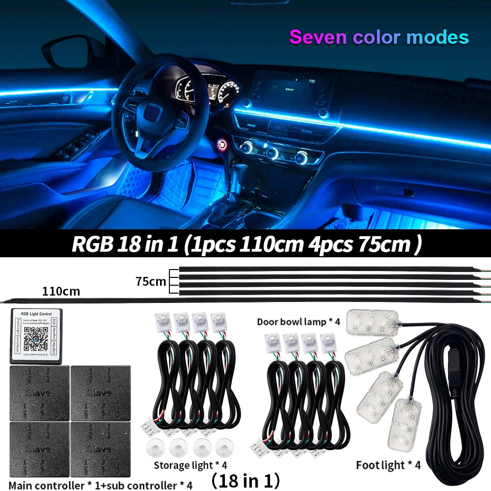 LED-Ambientebeleuchtung 6/10/14/18 in 1 RGB Streifen
