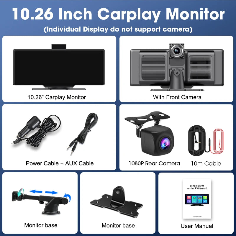 10.26'' Dash Cam 4K Auto-Rückspiegel