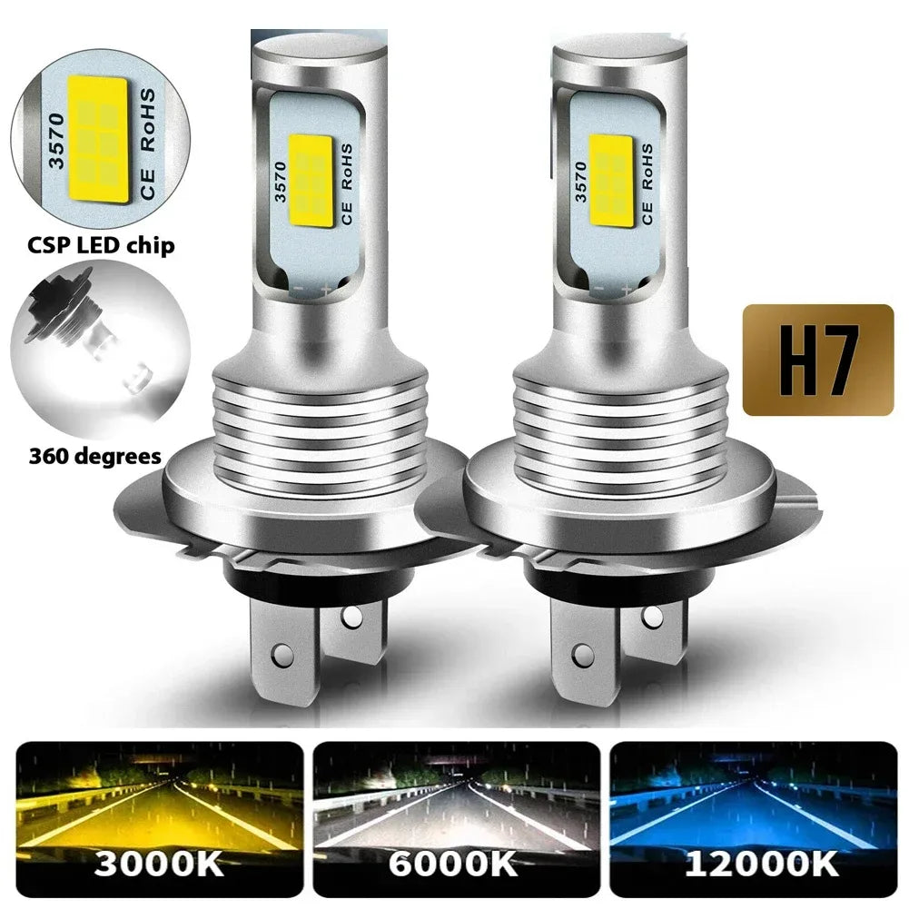 H7 LED Scheinwerferbirnen Set 6000K – SwissGlanzGarage Autopflege Schweiz