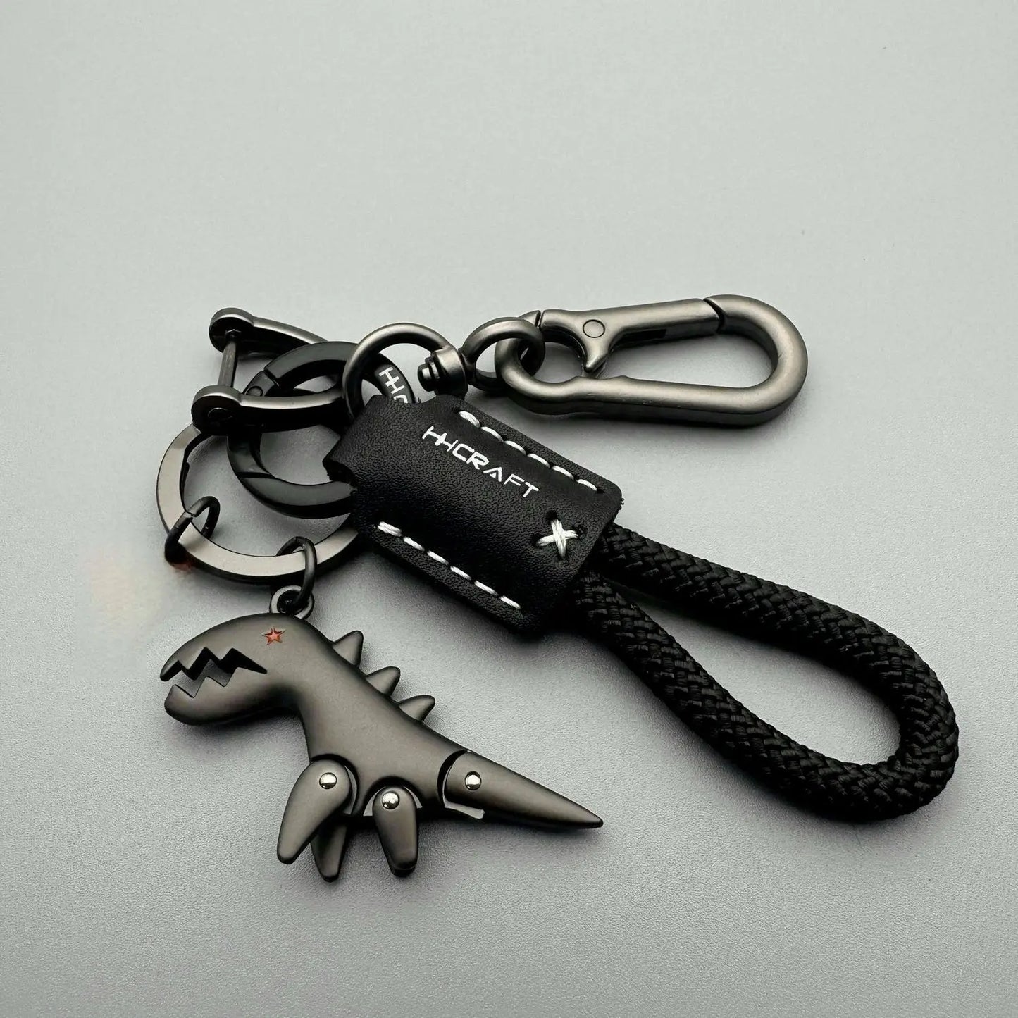 Leder Schlüsselanhänger mit Dinosaurier-Motiv