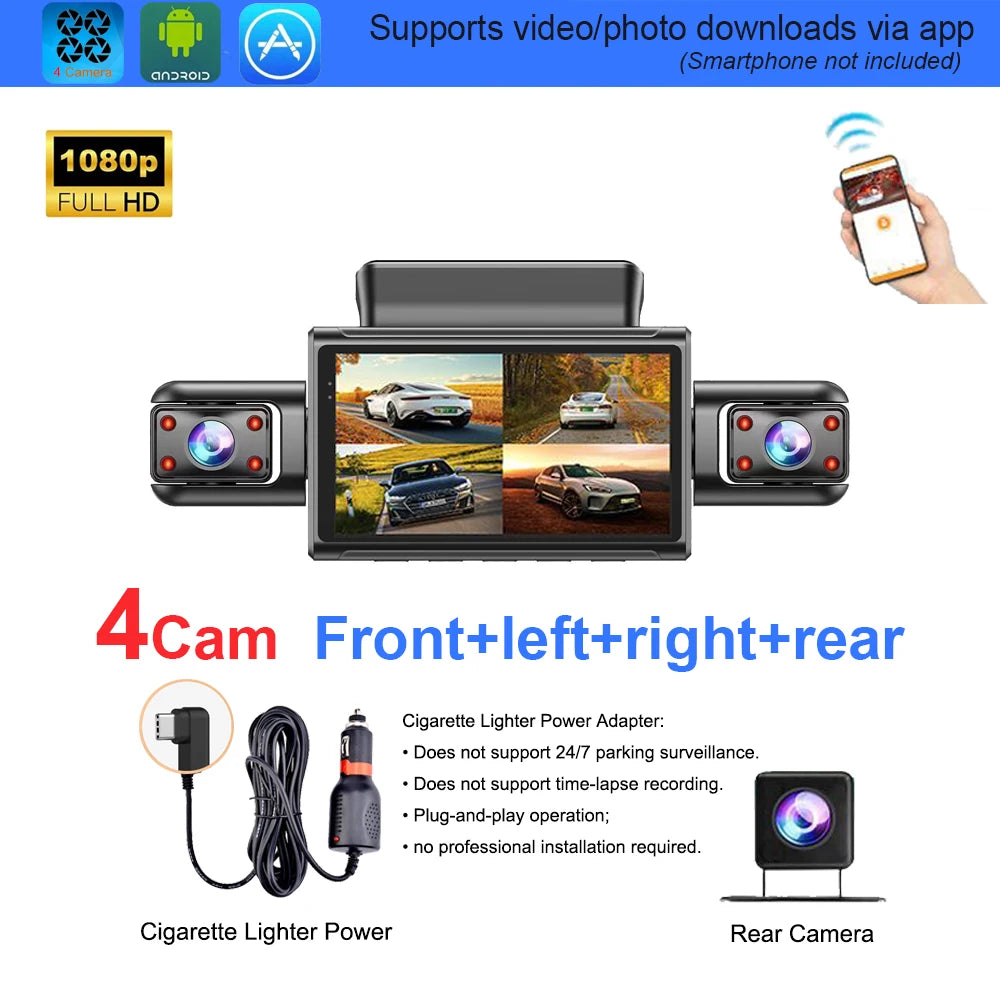 4K 4CH Dashcam mit APP und Nachtsicht