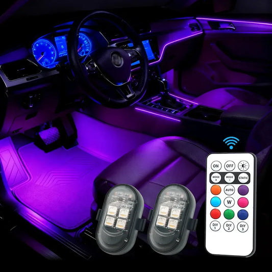 RGB Innenraumbeleuchtung mit Fernbedienung – SwissGlanzGarage Autopflege Schweiz