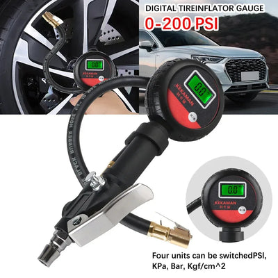 Digitaler Reifenfüller Druckmesser 0-200 PSI – SwissGlanzGarage Autopflege Schweiz